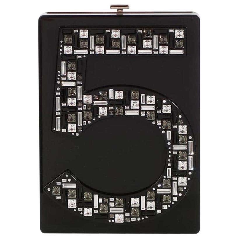 ***SOLD*** NWT CHANEL Black No. 5 Plexiglass Minaudière Clutch - Picture 9 of 16